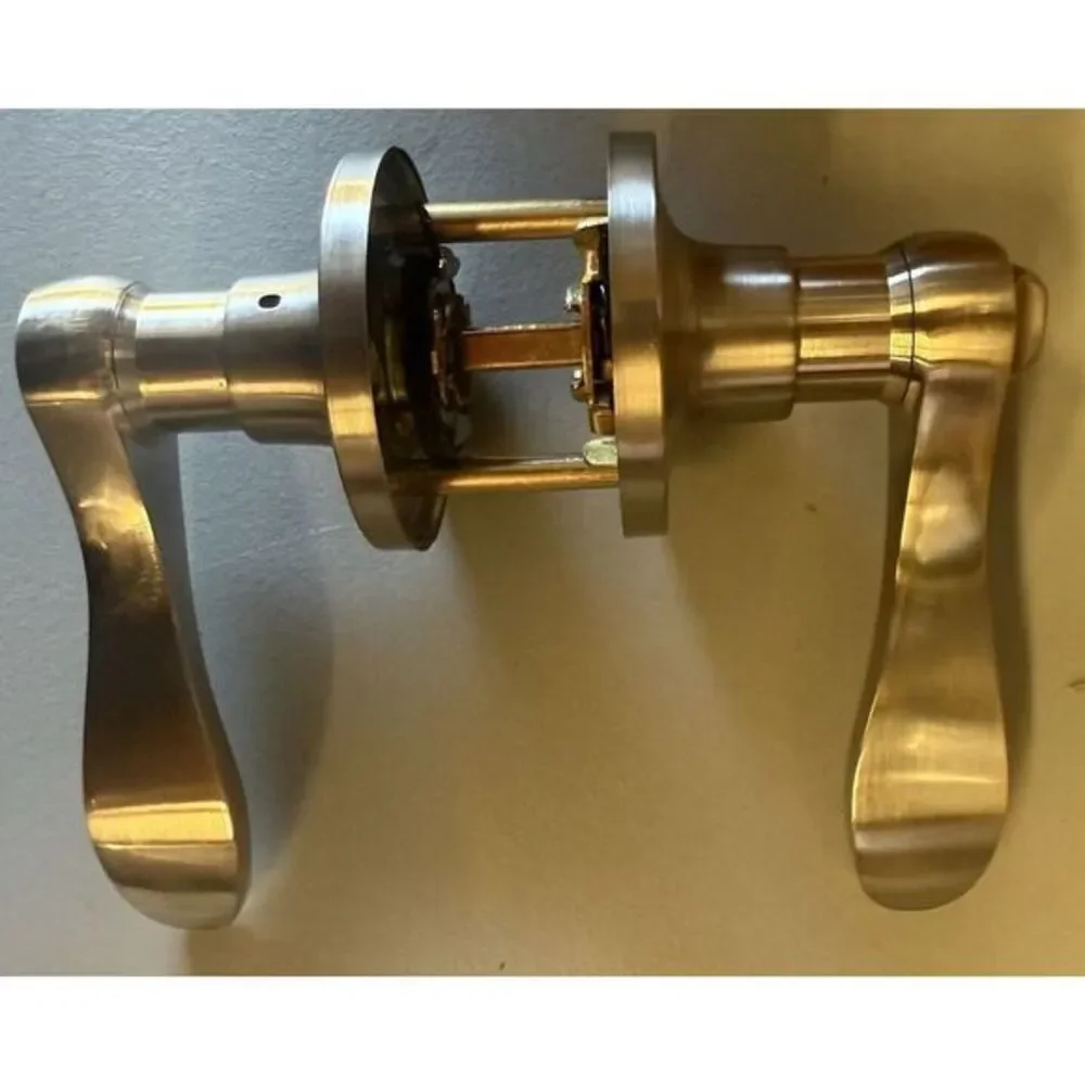 Gobrico 5 Pack Wave‎ Drop Handles Privacy Door Locksets, Brushed Nickel